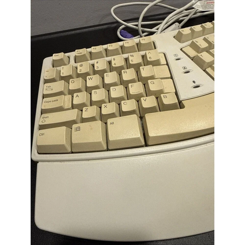 Vintage Microsoft Natural Ergonomic Keyboard Elite PS2, X04-58559, E06401COMB